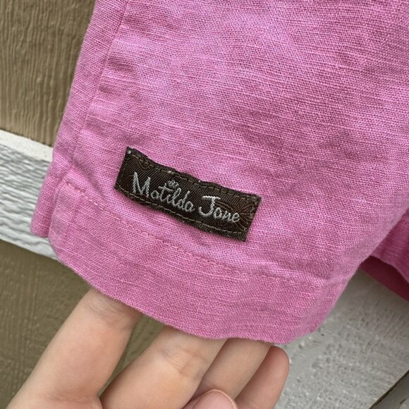 Matilda Jane Sleeveless Linen Cotton Shift Dress Girl’s Size 10 Pink - Picture 6 of 6